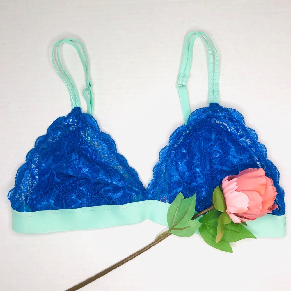 VS PINK Blue and teal lace bralette